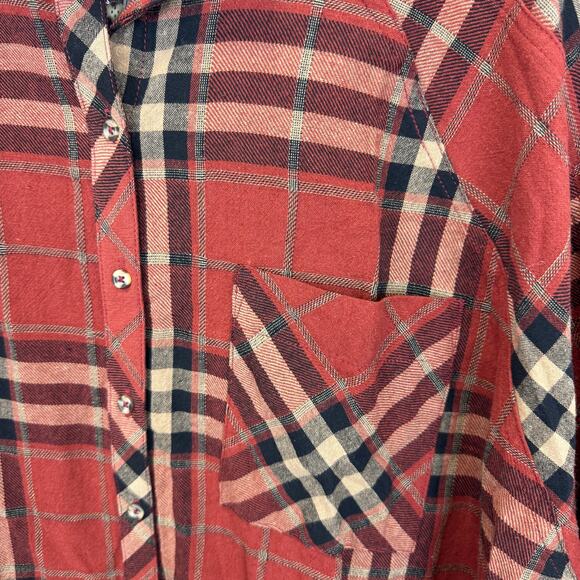 Flawless Plus Size Rust Plaid Button Up Flannel Top Size Large - Picture 4 of 9